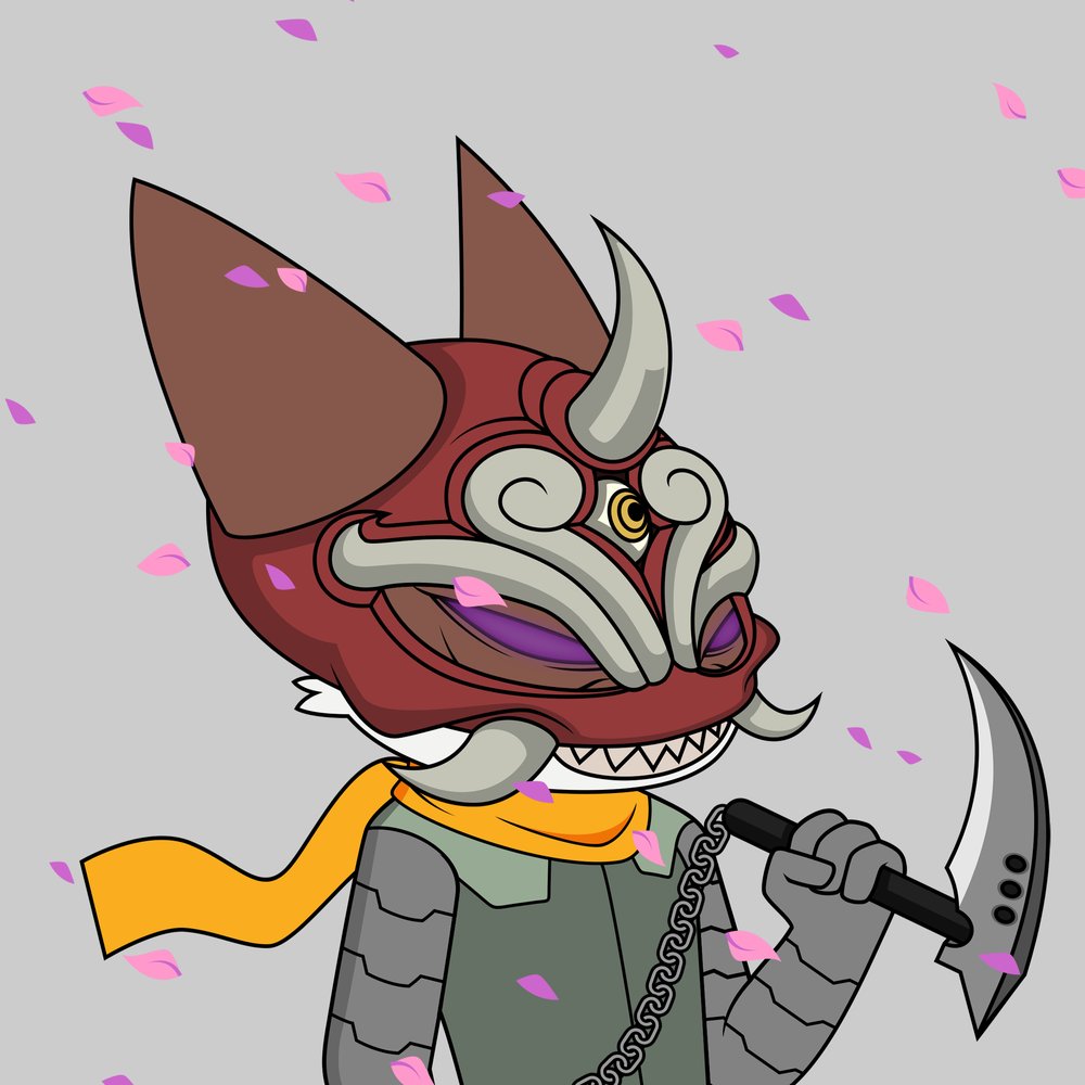 Clash of Cat #0008 — Mistfang (Oni headgear, kasarigama chain-sickle)